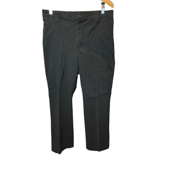 Lee Pants - Lee Comfort Waistband Black Stretch Flat Front Pants Sz 14